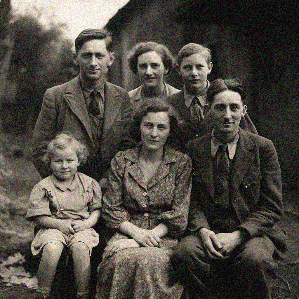 Foto antiga de família italiana.